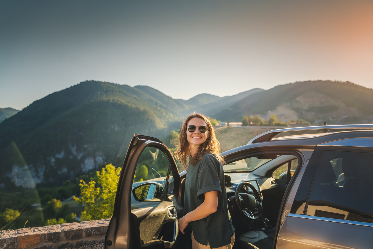 a woman on a drive