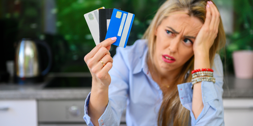 a woman with credit card debt